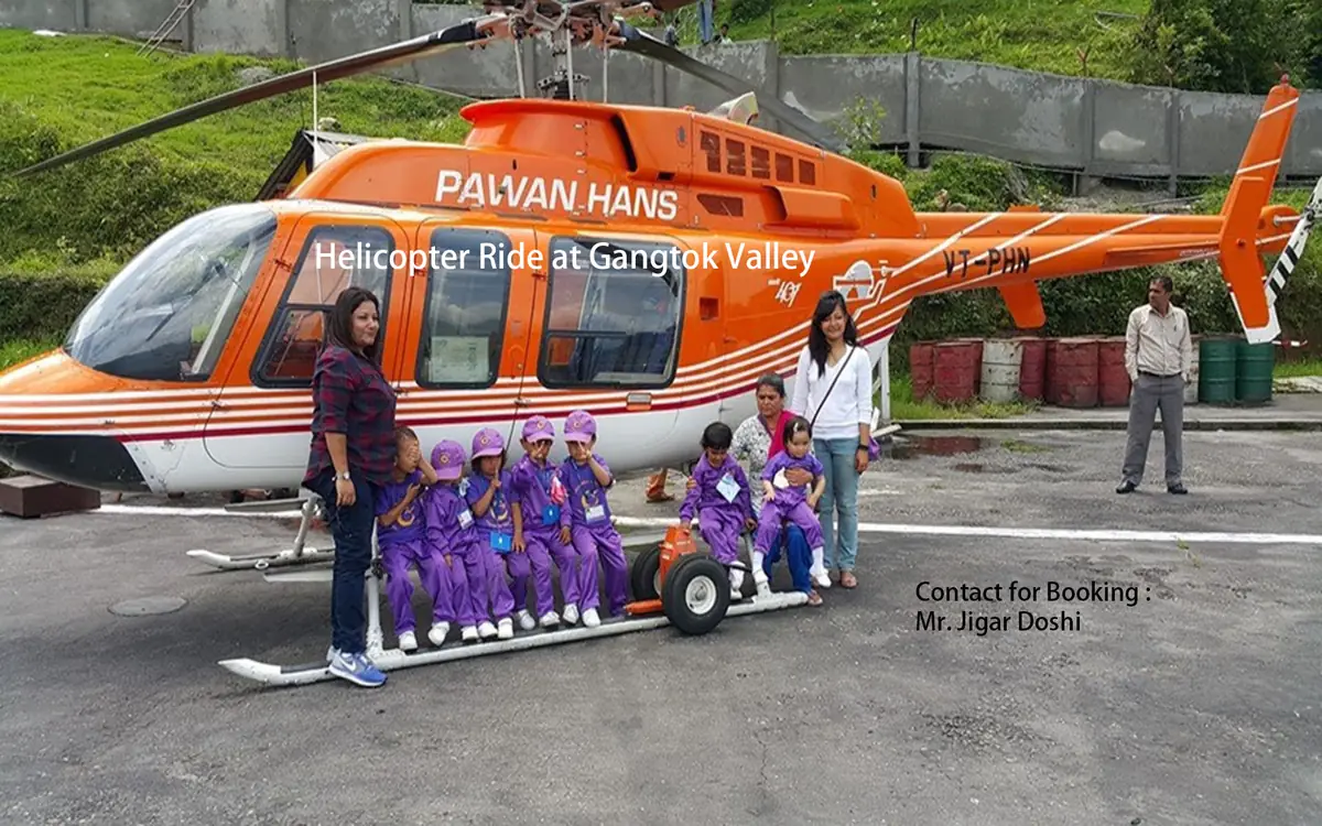 Helicopter ride at Gangtok valley with Tip Top Group guests